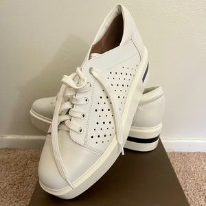 NWT, white leather sneakers